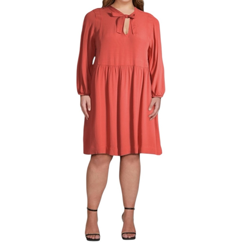 Free Assembly Women’s Long Sleeve Coral Swing Dress Sz M